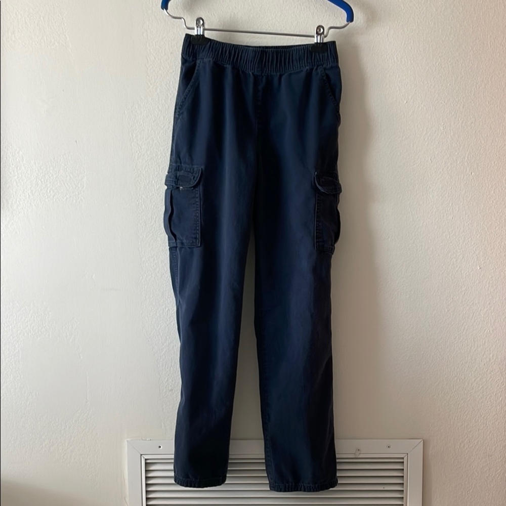 Place Navy Cargo Pants Relaxed Fit Elastic adjustable Waist-16 slim